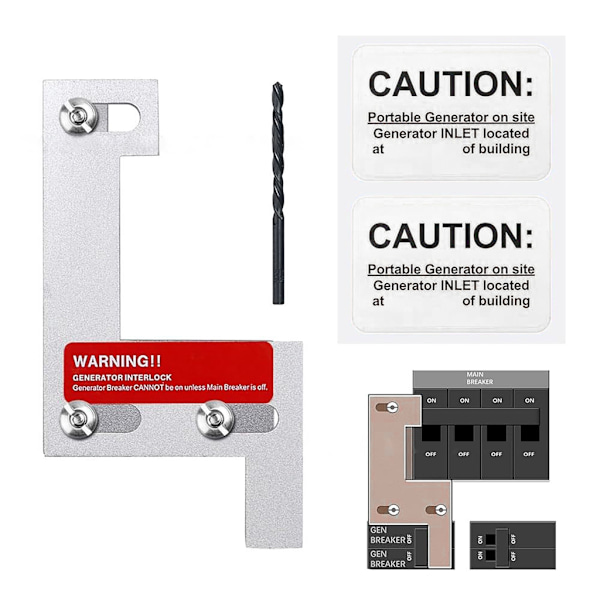 Generator Horisontale Elektriske Interlock Kits 150amp og 200amp Panel