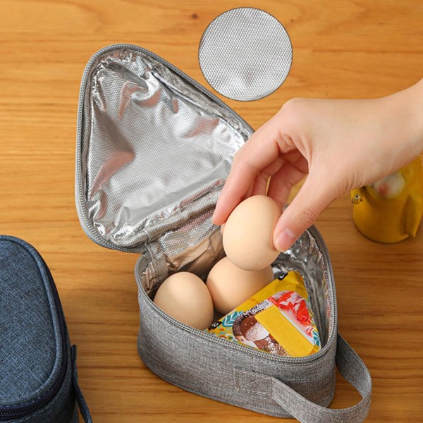 för Triangel Isoleringsväska Aluminiumfolie Bekväm box Tote Matpåsar Student Rice Balls Bag Portable Outdoor Lunch Ba Gray