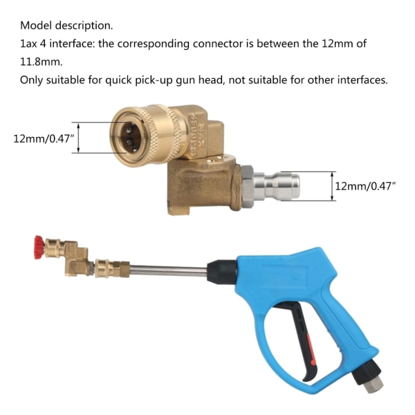 Högtryckstvätt Spraymunstycke Rengöring Svårt att nå område Snabbanslutning 360 graders vridbar koppling Rengöringskontakt