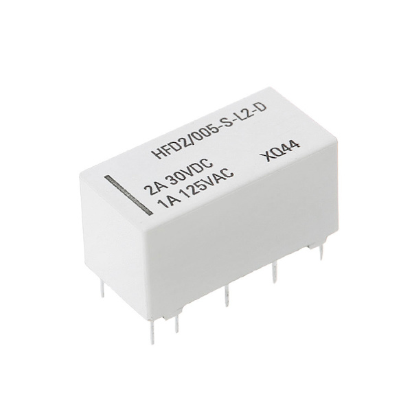 5V spole Bistabilt låsrelä DPDT 2A 30VDC 1A 125VAC HFD2/005-S-L2-D Verkligen