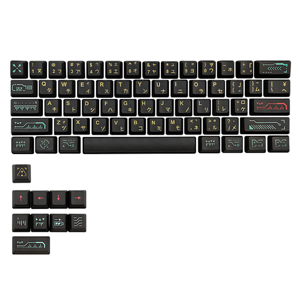 Tangentbordstangenter PBT Standard Femsidig Sublimeringsprocess Tangentbordstangenter för RK61 Gans Alt61 Anne Pro GH60 iquix F60 GK61