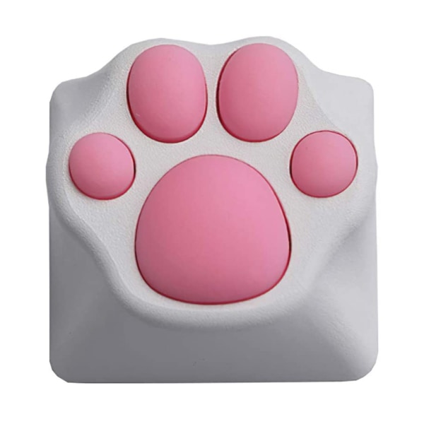 Single Cute for Cat Claw Keycap Aluminiumlegering Mekaniskt tangentbord Mjuk silikon Keycap Söt present till tjejer Gamer White  and  Pink