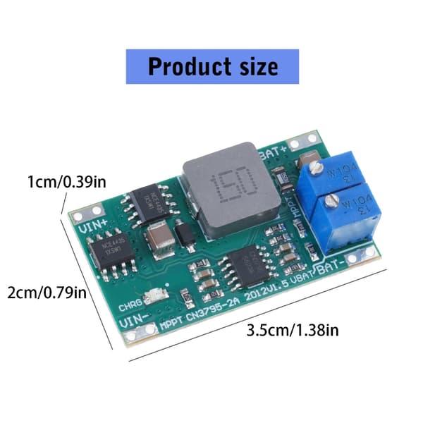 Litiumbatterilading CN3795 MPPT Solcellepanel Regulator Kontrollermodul