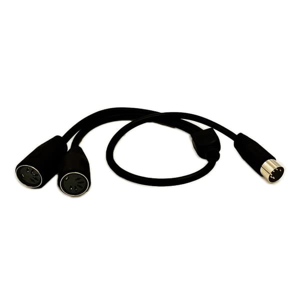 MIDI 5-bens han til dobbelt hun lydadapterkabel til MIDI-keyboards guitar