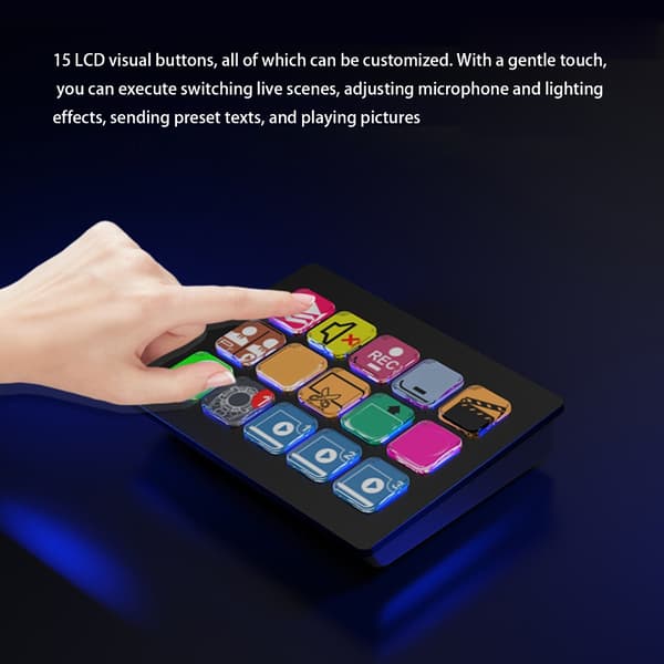 LCD Tastatur Dynamiske Ikoner Makro Pad til Multitasking Skabere PC Kompatibel