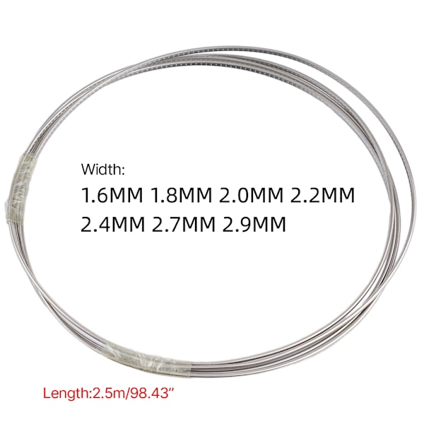 1 rulle kopparnickel 1,6 mm-2,9 mm bredd 2,5 m gitarrbandtråd för gitarr 2.9MM