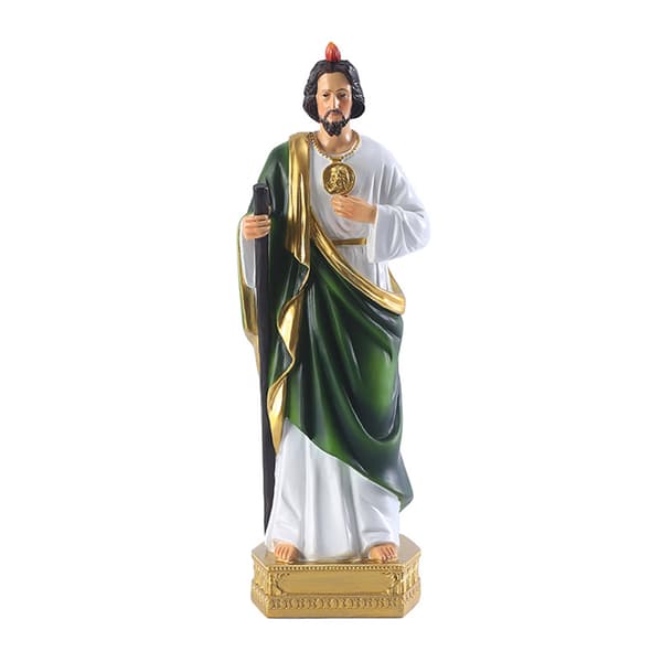 Saint Jude Statue Katolsk Kristent Håndmalt Hellig Religiøs Figur