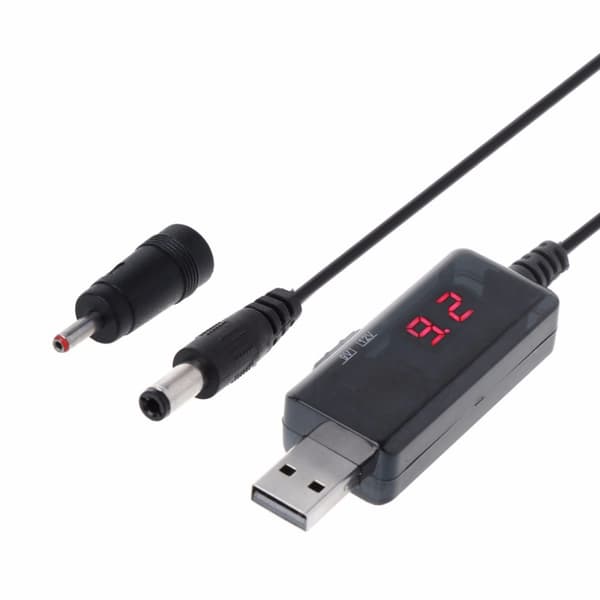 Boost-ledning med LED, USB 5V til 9V 12V Step Up Spenningsomformere for Rutere