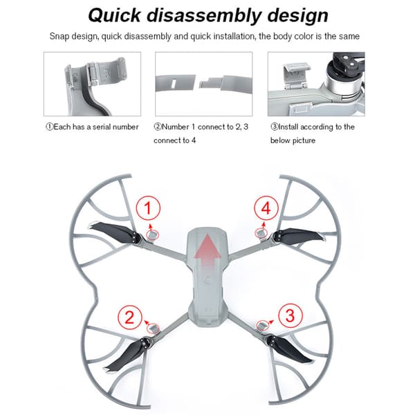 För Mavic Air 2 Propellerskydd för skydd Ringbladsstöd Anti- cover Quick Release Bumper Protector Dron