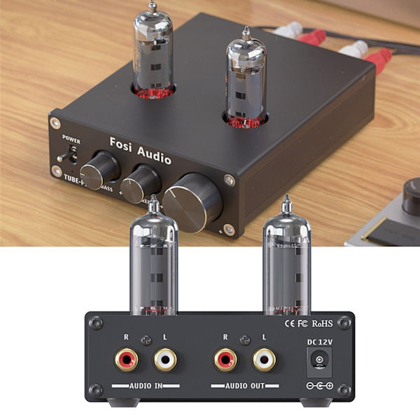 P1 Tube Preamp Mini Stereo Buffers Preamp 6K4 Ventiler & Vacuum Preamp med diskant och