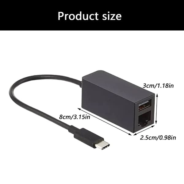 USB C til RJ45 Ethernet og USB3.0-adapter Rask dataoverføring for bærbar PC