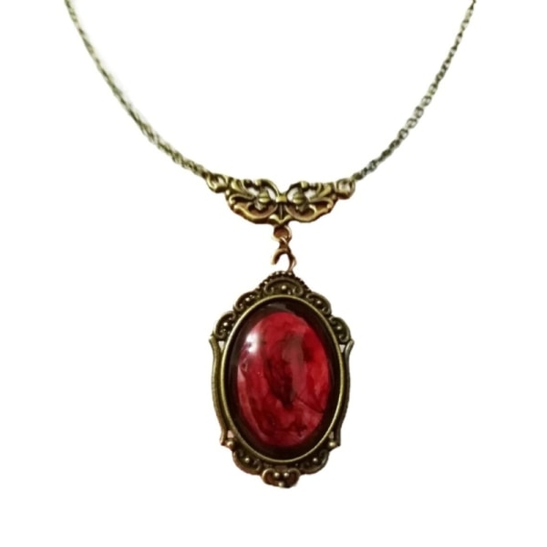 Rød Kvarts Anheng Halskjede Vintage Chokers Gotisk Anheng Halskjede Mote Smykker Dekor Gaver til Kvinner Jenter