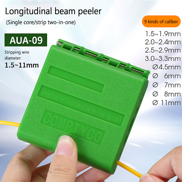 AUA-09 Fiberoptisk longitudinell bunt Röravdragare 1,5-11 mm Slitter Enkelkärnig Bandformad kabelcenteravisolering Black