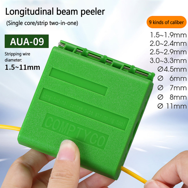 AUA-09 Fiberoptisk longitudinell bunt Röravdragare 1,5-11 mm Slitter Enkelkärnig Bandformad kabelcenteravisolering Green
