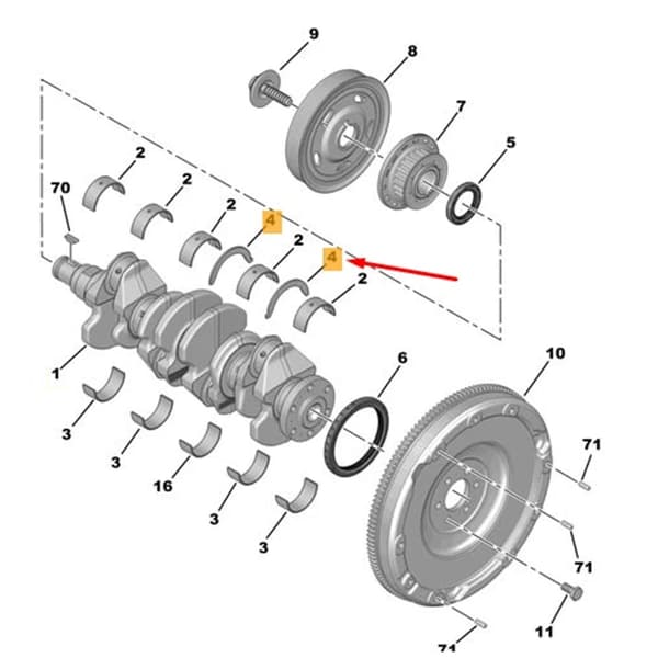 Vevakselputer Koblingsstangputer Trykkplatekomponent 0118G3 9810589680