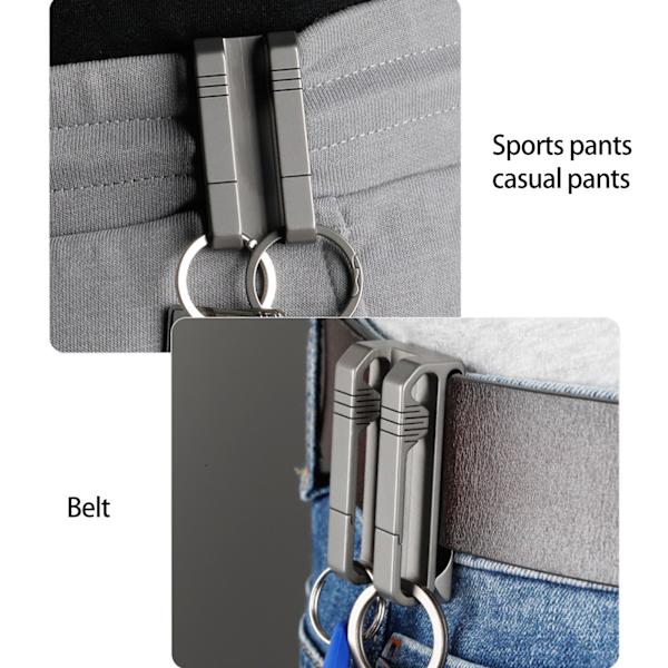 för Titanium midjebältesspänne för Titanium Legering Dubbelklämma Fickverktyg Midja Nyckelring Hållare Present till far make