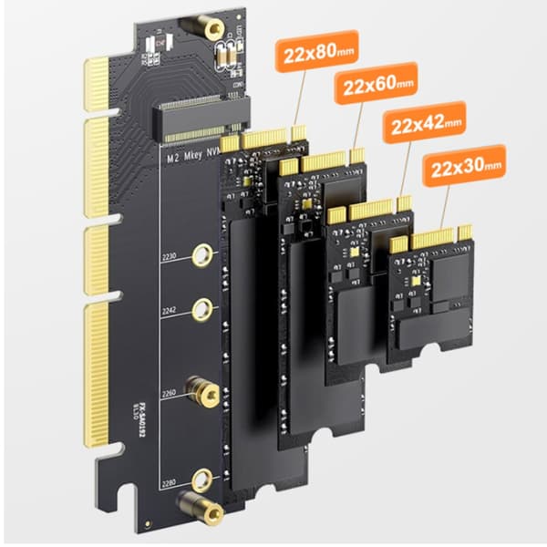 for M.2 til PCIe x16 Adapterkort PCI-e til for M.2 NVMe SSD Full Speed Expansion