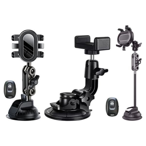 Telefonholder for bil, dobbelt monteringssystem, fleksibel arm, aluminium, 4,7–6,7 tommer Extended version