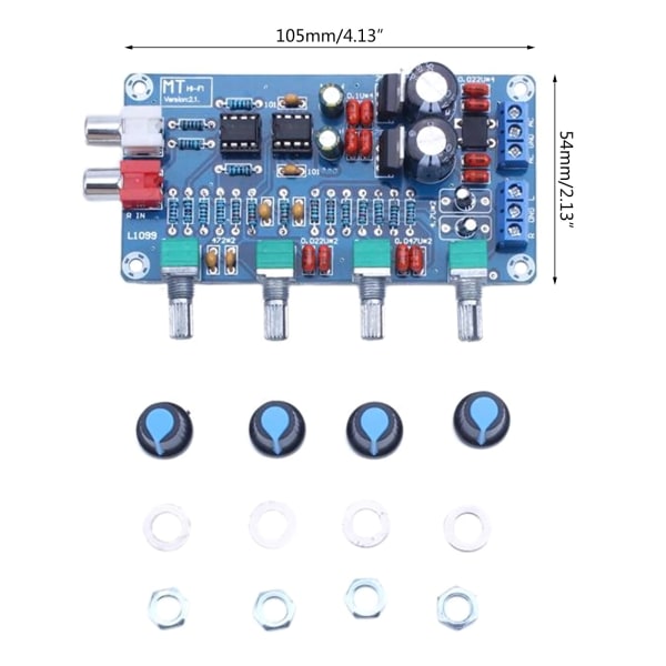 XH-M164 Tone Board Tone Board Front Stage Board NE5532 Front Board Hög och låg volymjustering för DIY Sound System