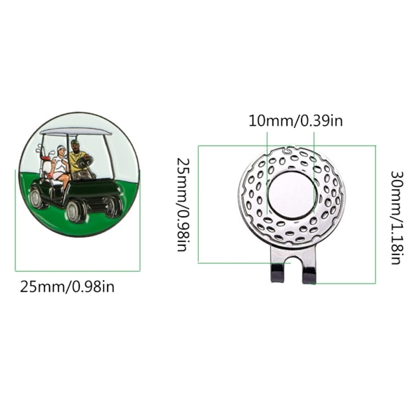 Golfbollsmarkörer med hattklämmor värdeuppsättningar för män Kvinnor golfare, avtagbar fästes enkelt på cap Premium-presenter 4