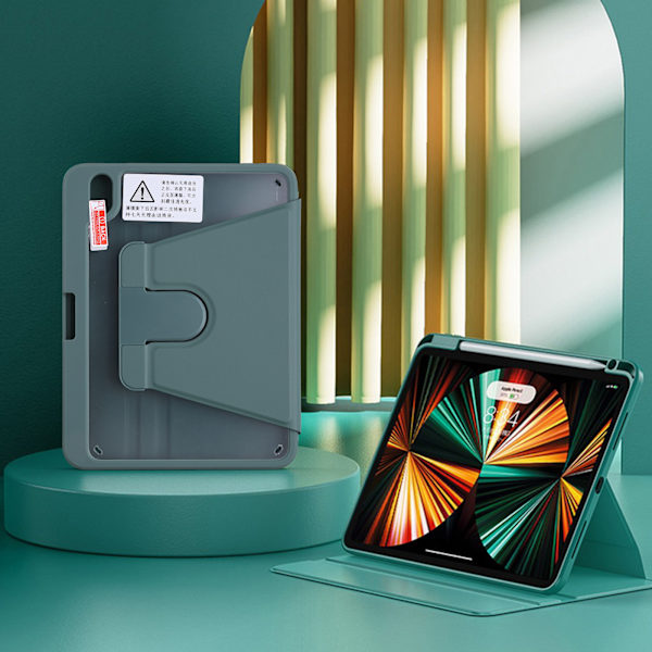 Full Body Tablet Skydd för Case TPU för Smart Cover med laddningspenna öppning 360° Rotation Auto Wake / Sleep i min Black