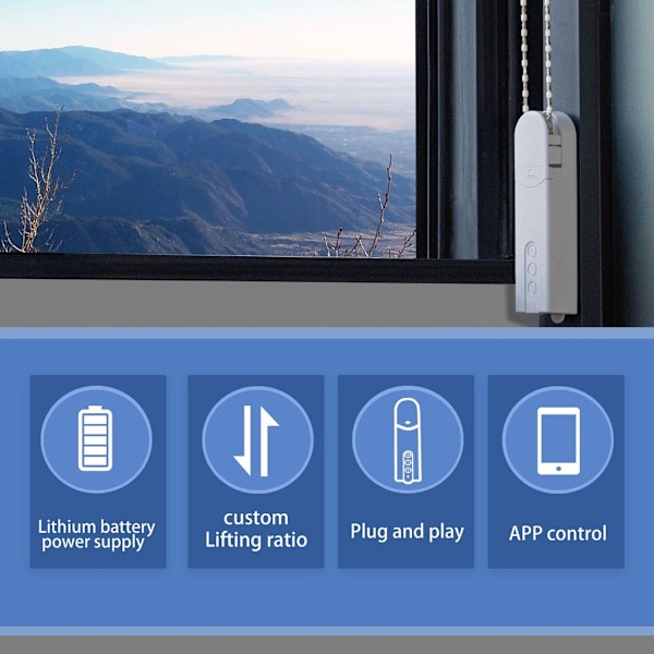 Hem Pärlkedja Rullgardinsmotor Fjärrkontroll Intelligent Gardinmotor US Plug ZigBee version