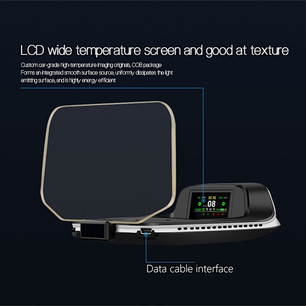 För Hastighetslarm Instrumentpanel HUD Head Up Display OBD Säkerhetsbältesindikator