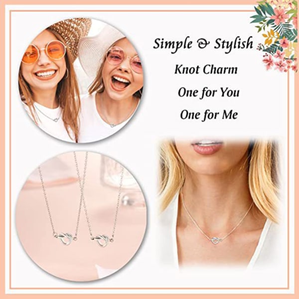 Knuten kedja Best Friends Hänge Halsband Bff Syster Vänskap Choker Män Och Kvinnor Fest Smycken Tillbehör Present null - Two piece suit