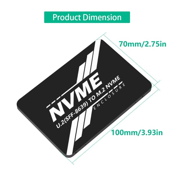 SFF-8639 NVME til NGFF M.2 M-Key PCIe SSD-adapter til stationære computere