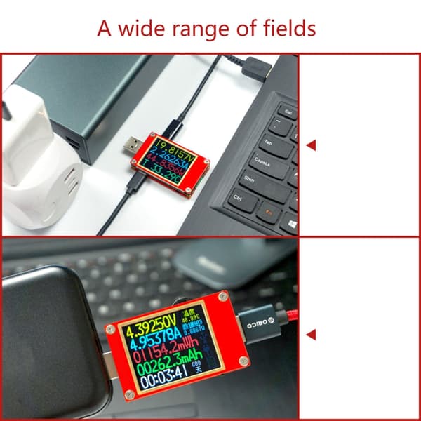 KT002 Bærbar USB3.0 Hurtigladingstester Digital Voltmeter Amperemeter Strøm