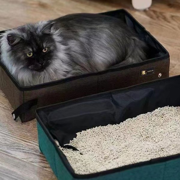Bekväm och kompakt hopfällbar kattsandpåse Organisera och transportera med lätthet Designad för resor med stor kapacitet