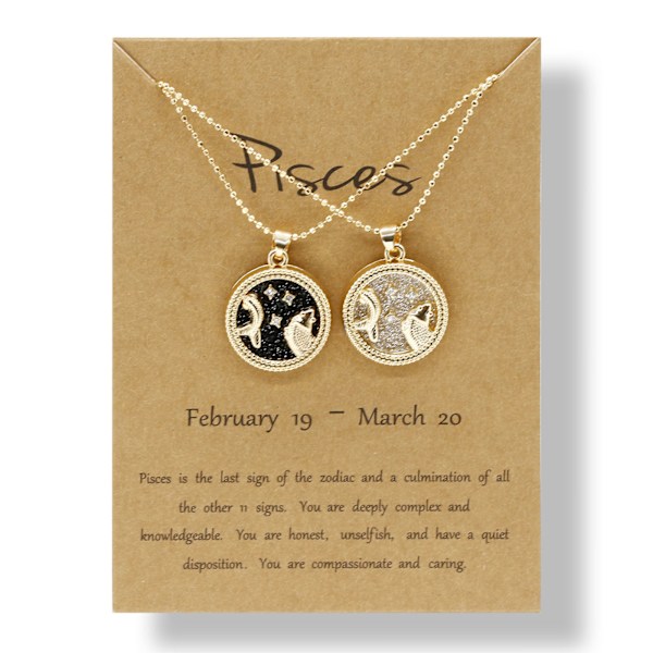 2st 12 Constellation Mynt Kedja Kort Halsband Dag Natt Choker Halsband Par Jubileum Vänskap Smycken Present null - 8 Virgo