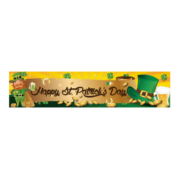 Saint Patrick's Day för Banner Lucky Shamrock Hat Hanging Flag Party Supplies