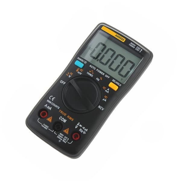 AN8009 True-RMS Auto Range Digitalt Multimeter NCV Ohmmeter Voltmeter Amperemeter Svart