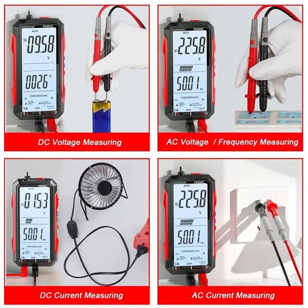 Digitalt multimeter voltmeter med temperaturfunksjon for hjemmereparasjon