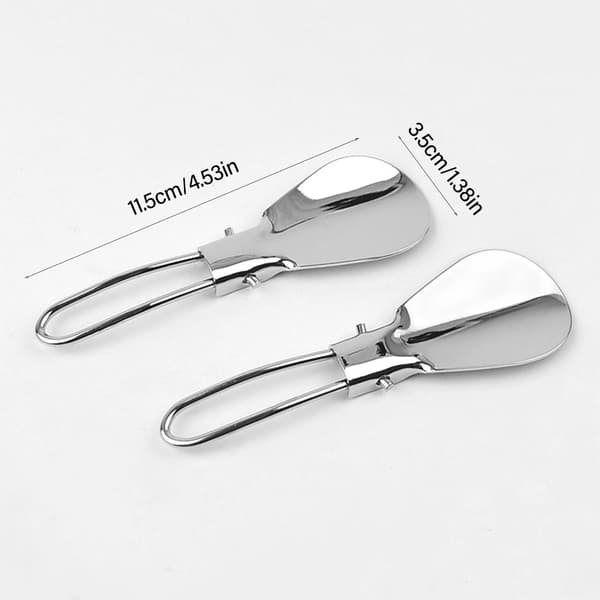 Bærbart foldbart skohorn i rustfrit stål, ergonomisk metalskohorn