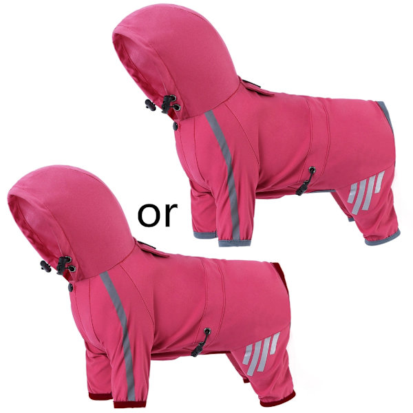 Regnkläder för hund Step In Dog Vindtät regnkappa FourSeason Pet Clothing Outdoor Walking Regnrockar med reflekterande ränder 1 XXL