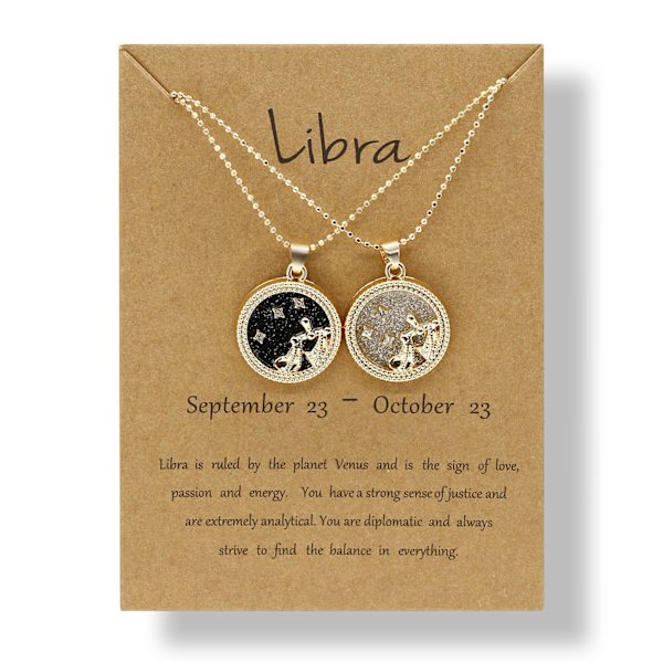 2st 12 Constellation Mynt Kedja Kort Halsband Dag Natt Choker Halsband Par Jubileum Vänskap Smycken Present null - 8 Virgo