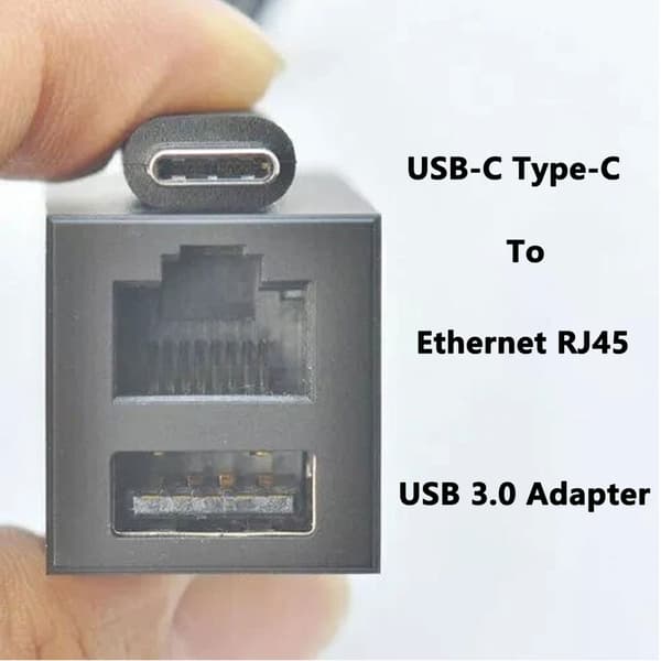 USB C til RJ45 Ethernet og USB3.0 Adapter Hurtig dataoverførsel til bærbar pc