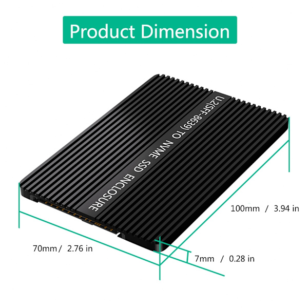 M.2 Nvme Solid Disk Till SFF-8639 Adapter Hölje Låda Bred PC Anslutning