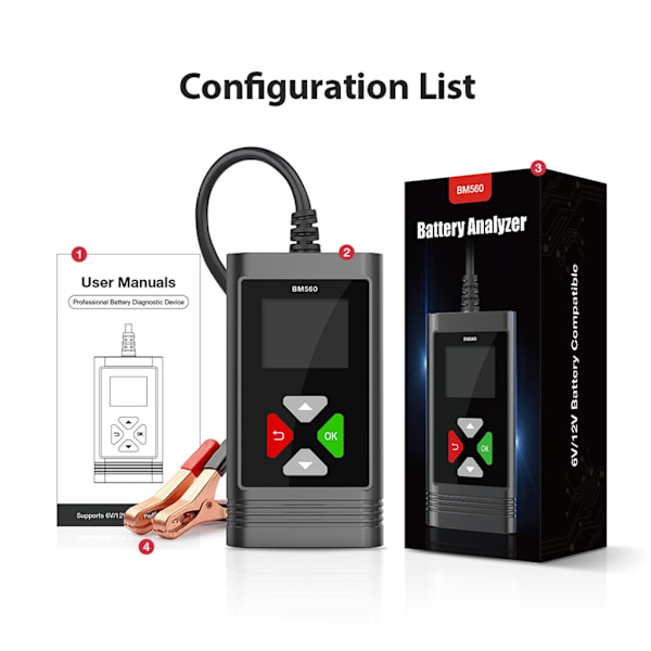 Startströmsladdningstestare Diagnostikverktyg Generator Batteritestare Analysator