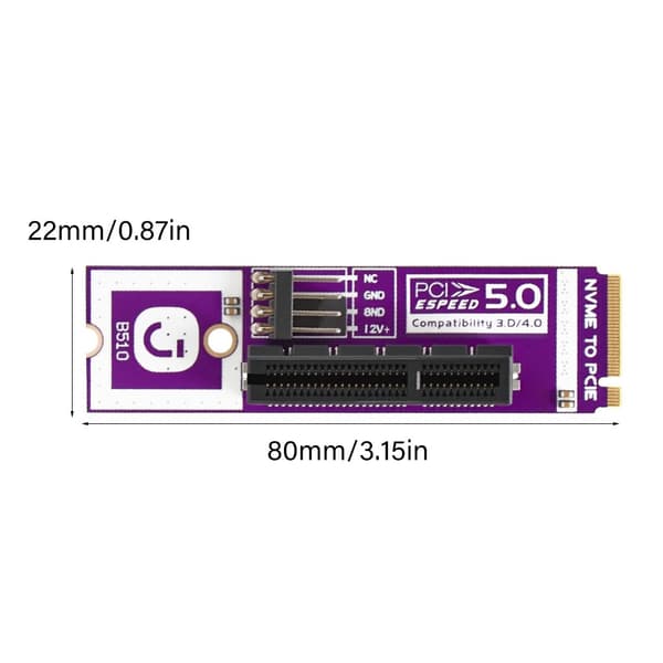 M.2-drevudvidelseskort med PCIe 5.0-kompatible dobbeltprotokoller