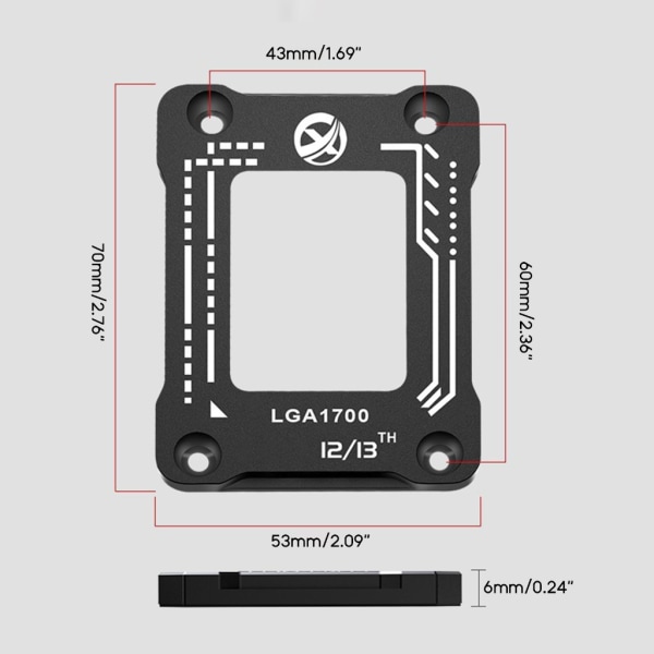 CPU-böjningskorrigeringsram Fixeringsspänne Anti-fall fäste för Intel12th 13th LGA1700 LGA1800 CPU Fixing Backplane Black