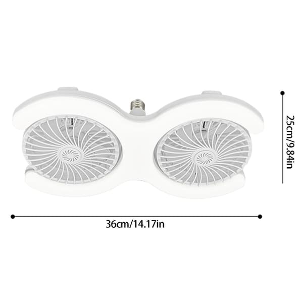 Pladsbesparende dobbelt hoved ventilator LED lys lav støj motor LED loftventilator lys