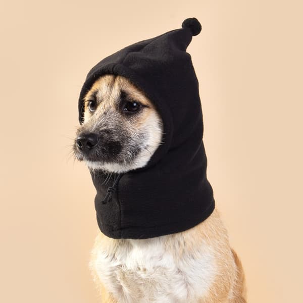 Julehat Stor Hundehue Blid Vinterbeskyttelse Til Følsom Hud Dyr Black L