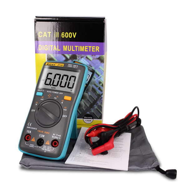 ZT101 Digital multimeter Bakgrundsbelysning A-C/D-C Amperemeter 6000 Counts A-C/D-C Amperemeter Voltmeter Bärbar Mätare Spänningsmätare