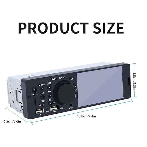Autostereo Yksittäinen Din MP5 Soitin Autoradio Vastaanotin