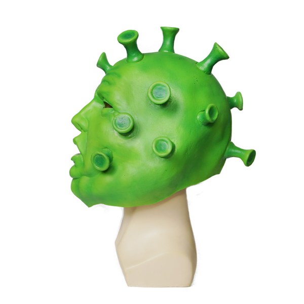 Människan Full för huvudet Grön Inframicrobe Latex Mask för maskeradfester Presenter