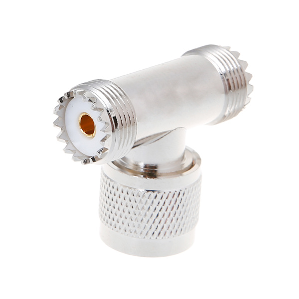 för T Shape UHF Hane PL259 Till 2 UHF Hona SO239 Trippel RF-kontakt 3-vägs Coaxi