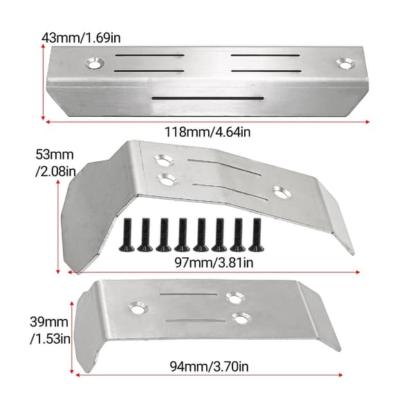 Fjernkontroll Crawler Bil Skid Plate Chassis Plate Avtakbare Bildeler